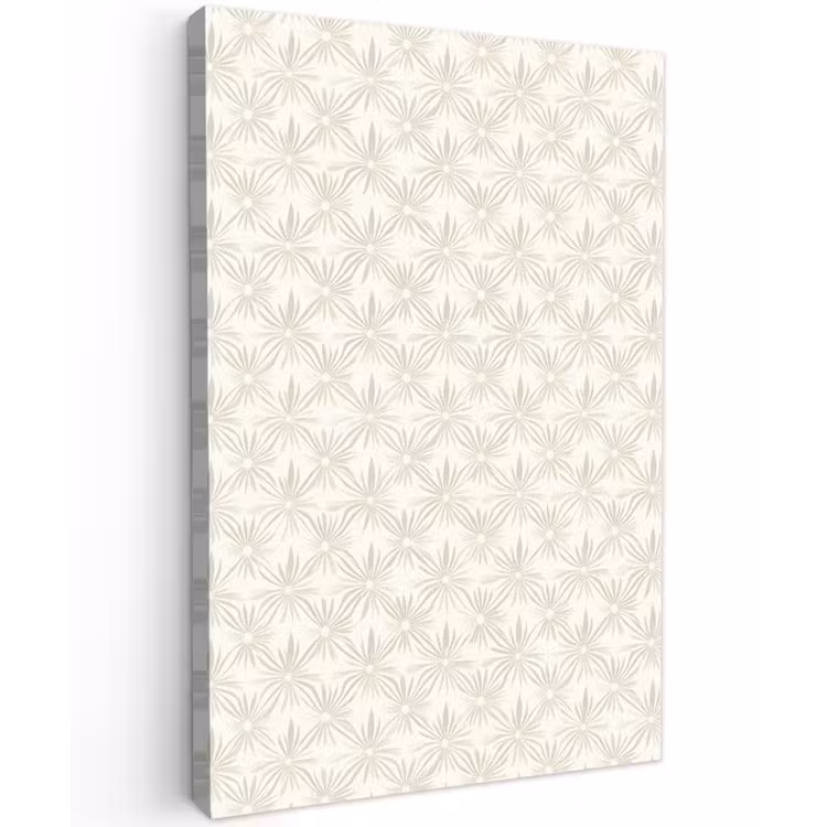 Patroon - Bloemen - Beige Tuinposter op houten frame 2 cm dik klein 841 -3d