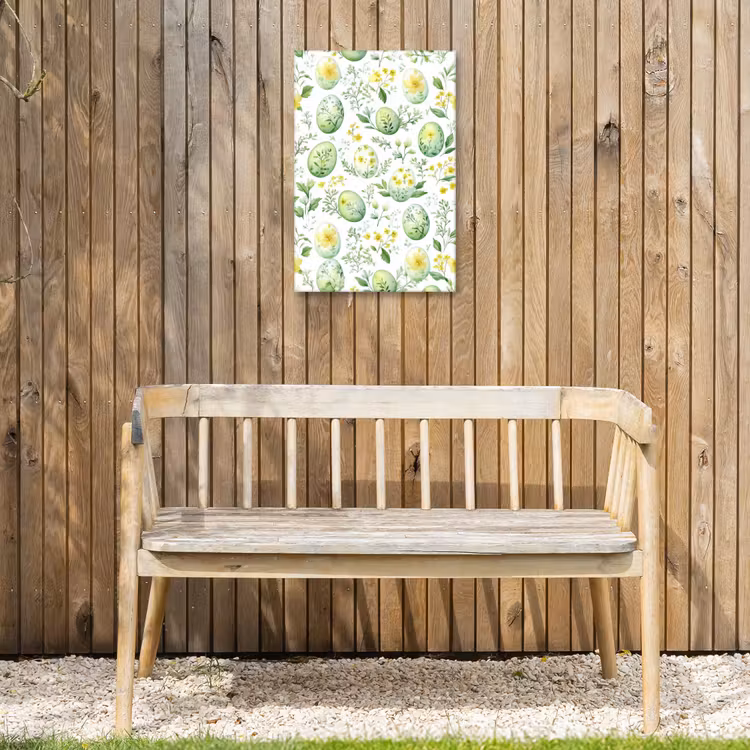 Patroon - Groen - Eieren Tuinposter op houten frame 2 cm dik klein -sfeer4