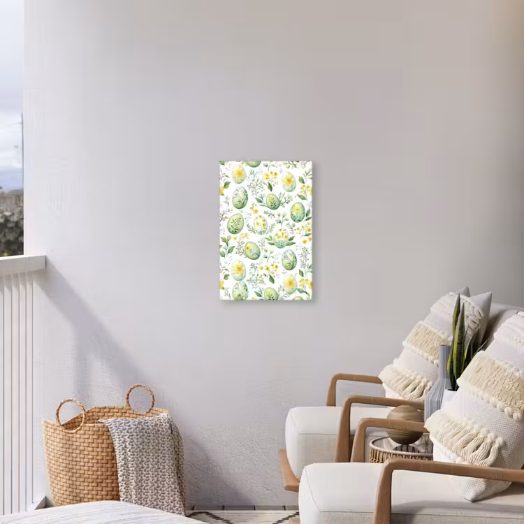Patroon - Groen - Eieren Tuinposter op houten frame 2 cm dik klein -sfeer1