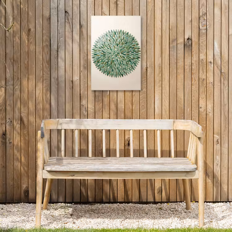 Patroon - Blad - Groen - Abstract Tuinposter op houten frame 2 cm dik klein -sfeer4