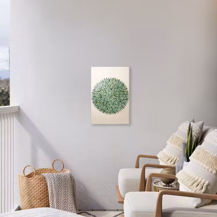 Patroon - Blad - Groen - Abstract Tuinposter op houten frame 2 cm dik klein -sfeer1