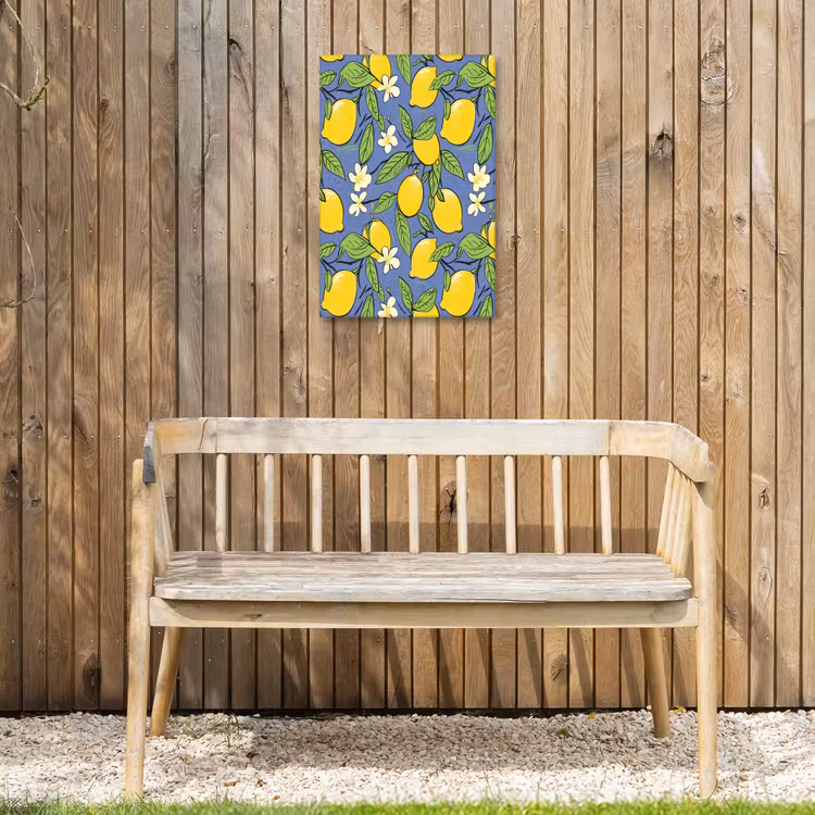 Patroon - Citroen - Illustratie Tuinposter op houten frame 2 cm dik klein 841 -sfeer4