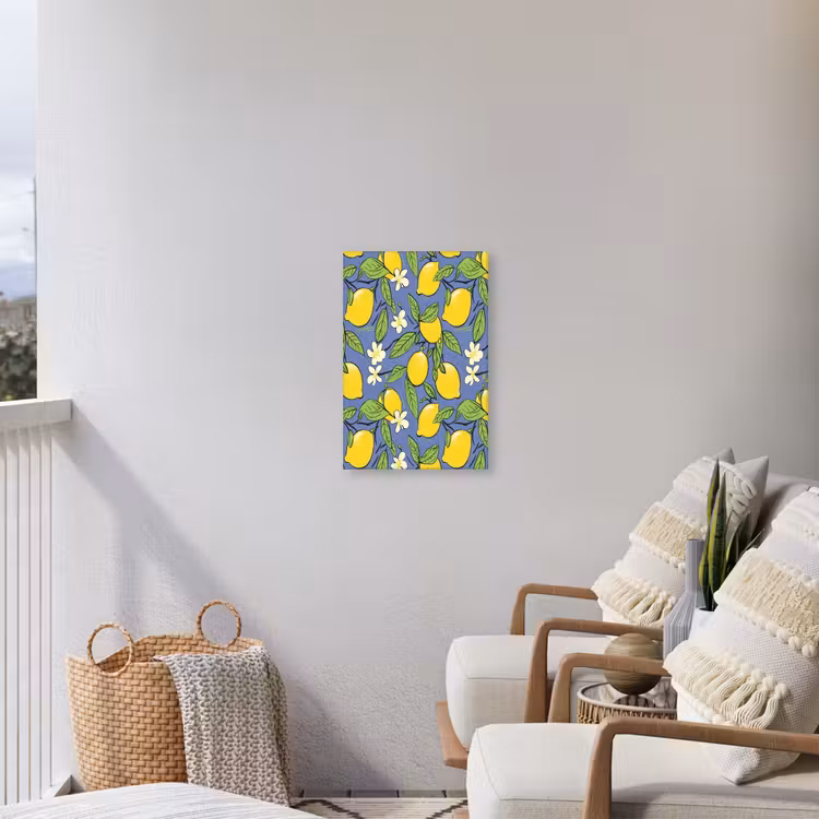 Patroon - Citroen - Illustratie Tuinposter op houten frame 2 cm dik klein 841 -sfeer1