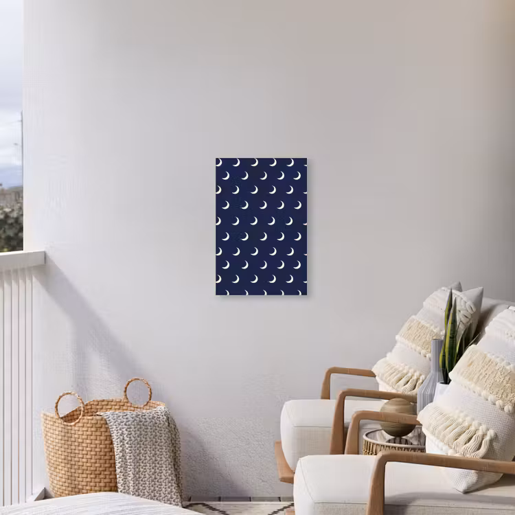 Patroon - Manen - Blauw Tuinposter op houten frame 2 cm dik klein 841 -sfeer1
