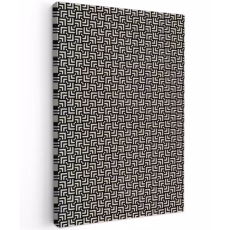 Patroon - Marmer - Zwart Tuinposter op houten frame 2 cm dik klein 841 -3d