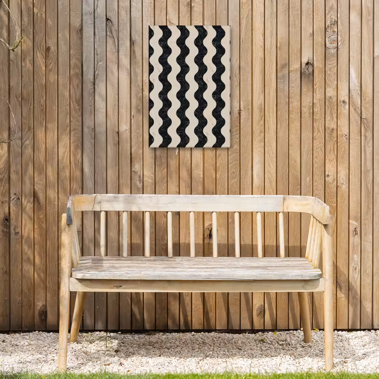 Patroon - Marmer - Groen - Cremé Tuinposter op houten frame 2 cm dik klein 841 -sfeer4