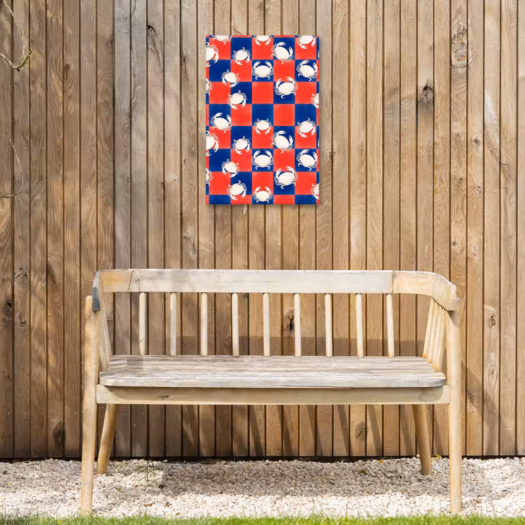 Patroon - Zeeleven - Rood - Blauw - Abstract Tuinposter op houten frame 2 cm dik klein -sfeer4