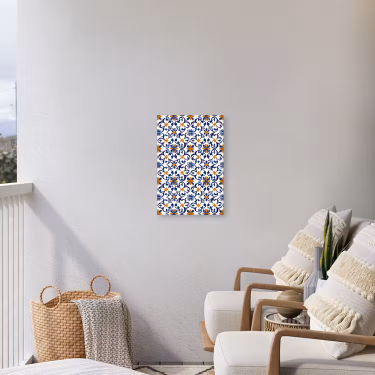 Patroon - Modern - Kleurrijk Tuinposter op houten frame 2 cm dik klein 841 -sfeer1
