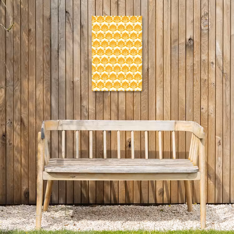 Patroon - Motief - Geel Tuinposter op houten frame 2 cm dik klein 841 -sfeer4