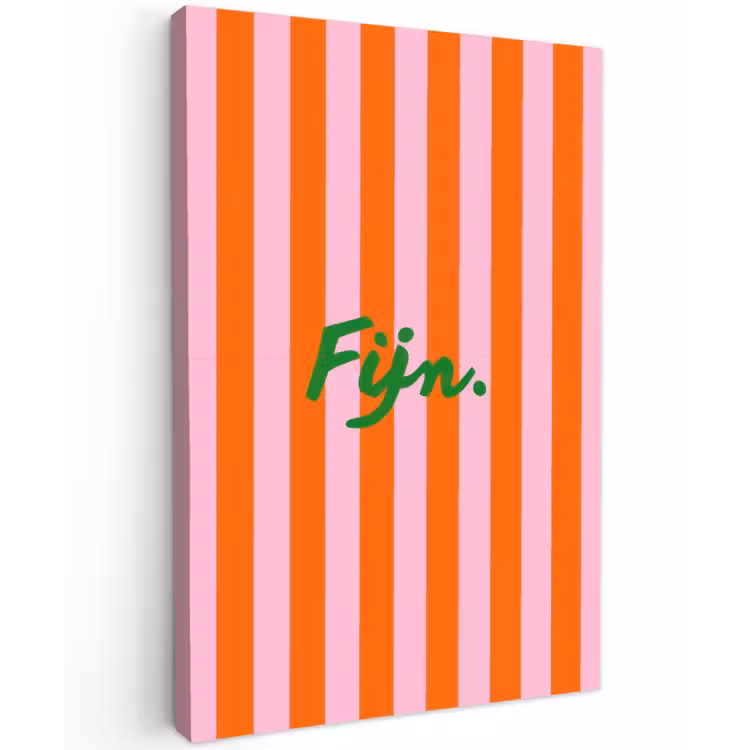 Patroon - Oranje - Fijn - Strepen Tuinposter op houten frame 2 cm dik klein -3d