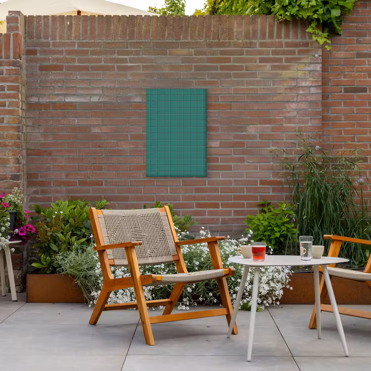 Patroon - Patroon - Smaragd Tuinposter op houten frame 2 cm dik klein 841 -sfeer3