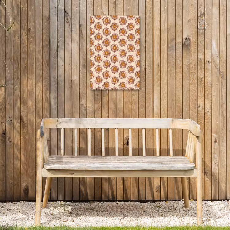 Patroon - Retro - Bruin Tuinposter op houten frame 2 cm dik klein 841 -sfeer4