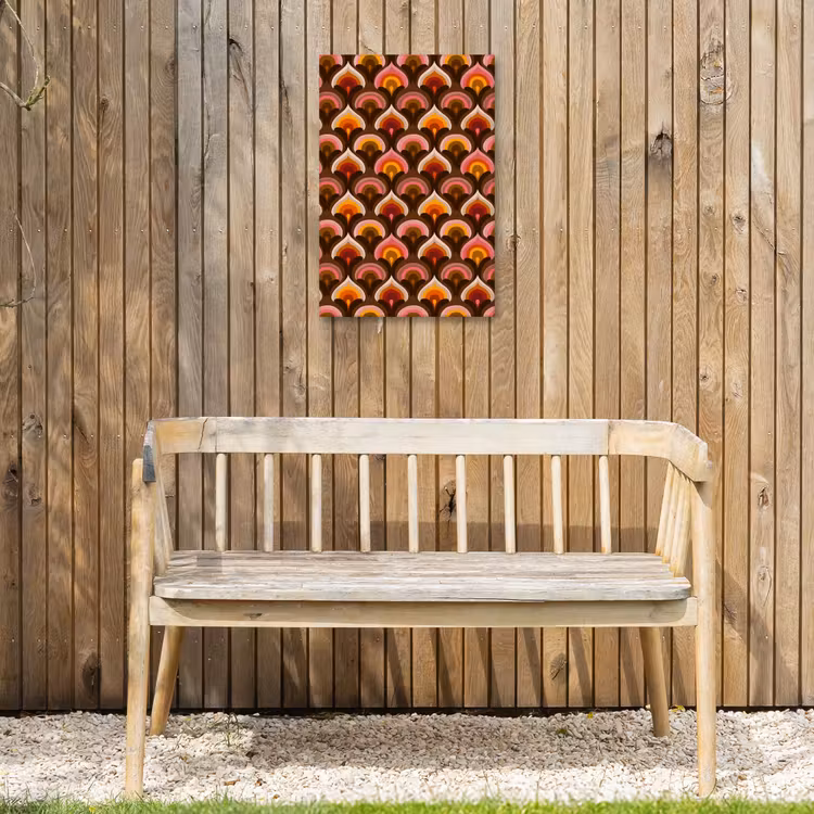 Patroon - Retro - Kleurrijk Tuinposter op houten frame 2 cm dik klein 841 -sfeer4