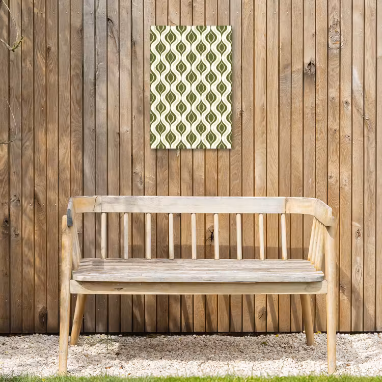 Patroon - Retro - Groen Tuinposter op houten frame 2 cm dik klein 841 -sfeer4