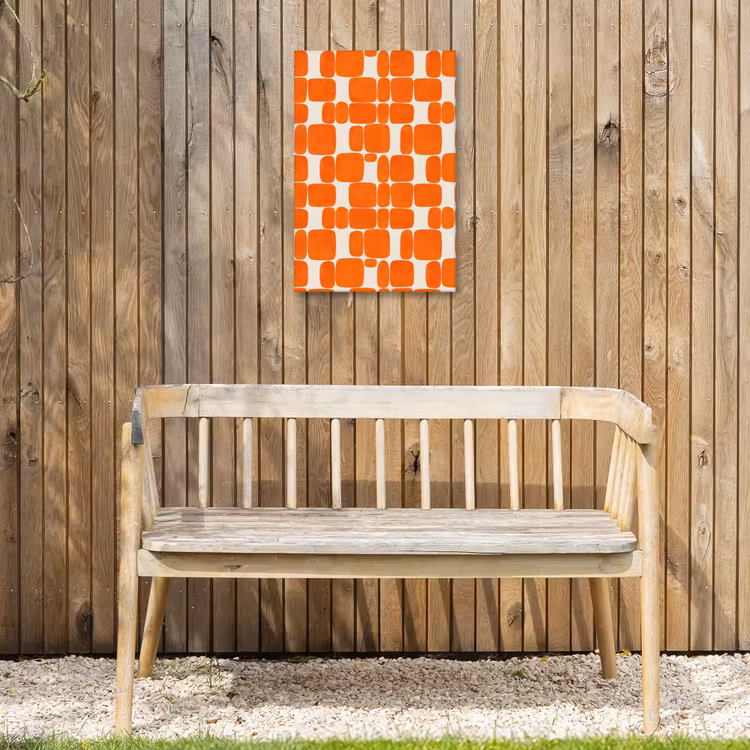 Patroon - Retro - Oranje Tuinposter op houten frame 2 cm dik klein 841 -sfeer4