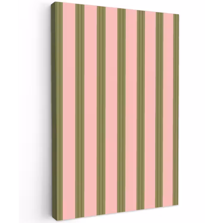 Patroon - Strepen - Abstract - Roze - Groen Tuinposter op houten frame 2 cm dik klein -3d