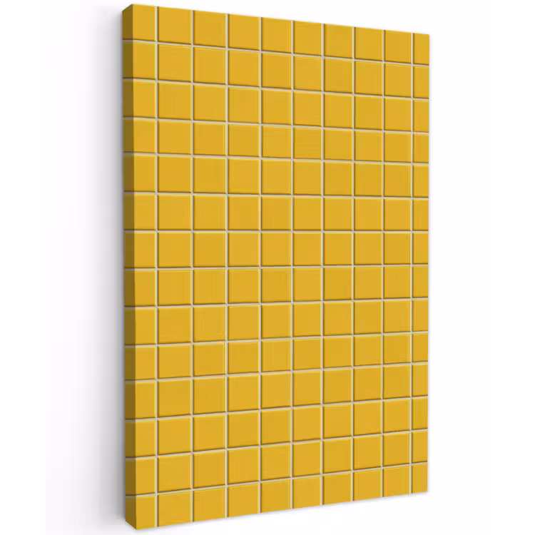 Patroon - Tegel - Okergeel Tuinposter op houten frame 2 cm dik klein 841 -3d