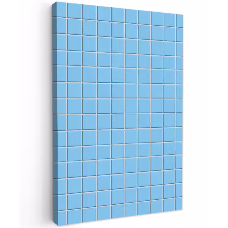 Patroon - Tegel - Pastel - Blauw Tuinposter op houten frame 2 cm dik klein 841 -3d