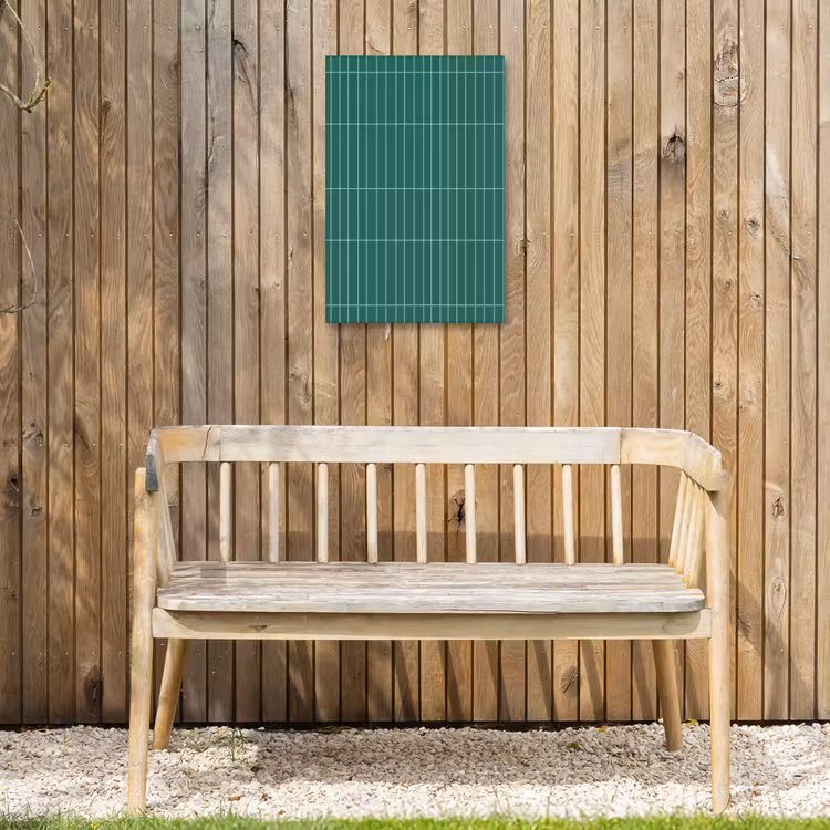 Patroon - Tegel - Saliegroen Tuinposter op houten frame 2 cm dik klein 841 -sfeer4