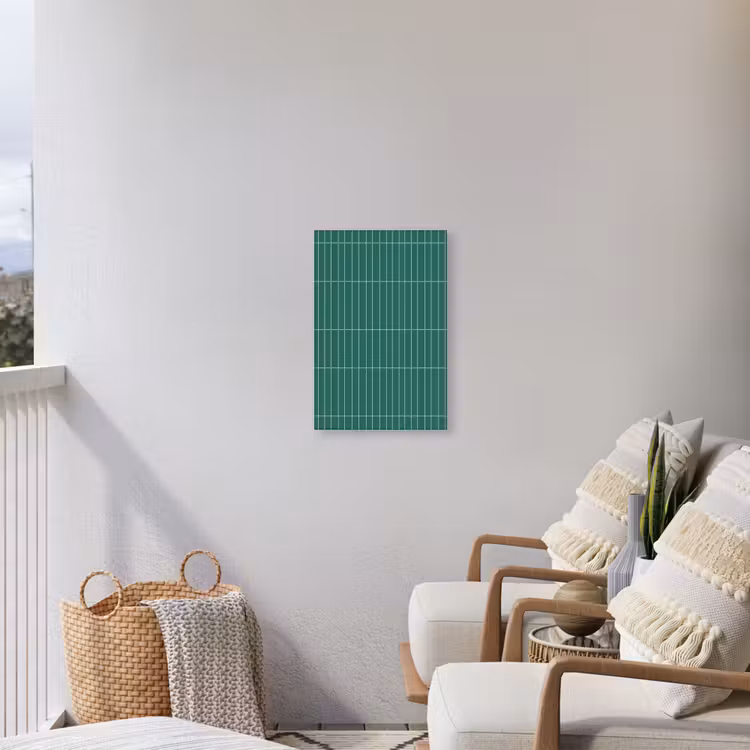 Patroon - Tegel - Saliegroen Tuinposter op houten frame 2 cm dik klein 841 -sfeer1