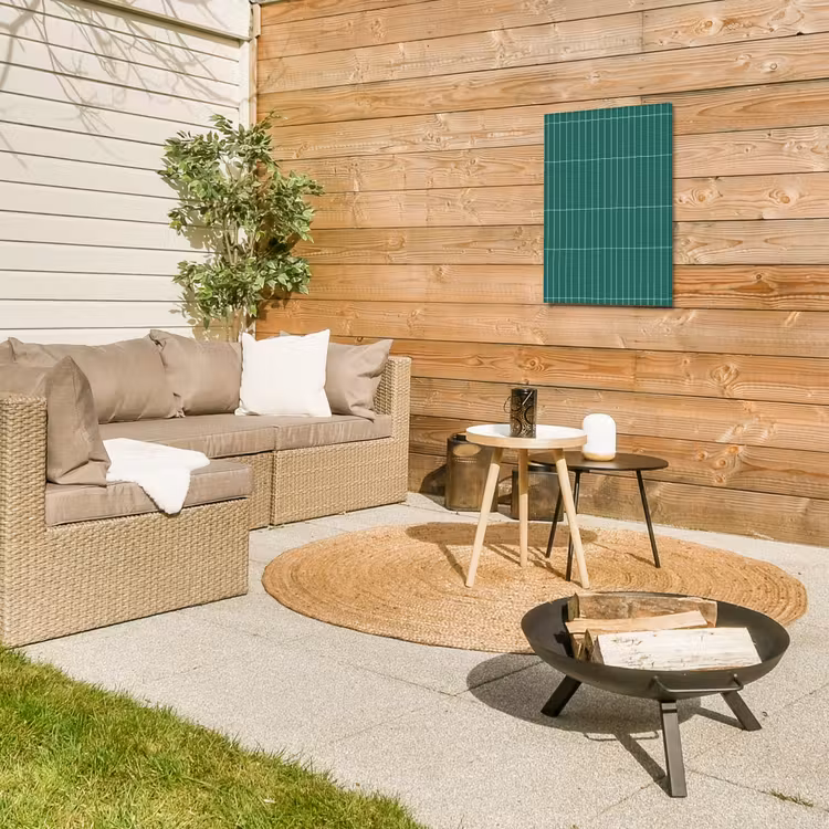 Patroon - Tegel - Saliegroen Tuinposter op houten frame 2 cm dik klein 841 -sfeer2