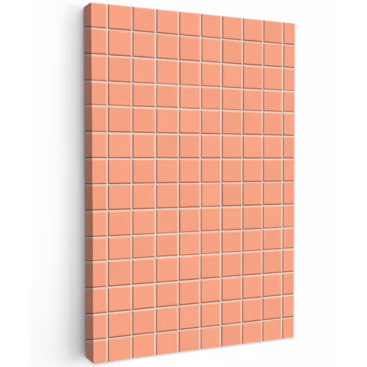 Patroon - Tegels - Perzik Tuinposter op houten frame 2 cm dik klein 841 -3d