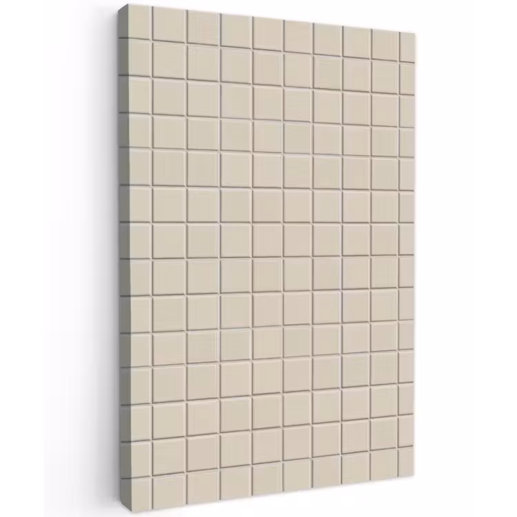 Patroon - Tegels - Taupe Tuinposter op houten frame 2 cm dik klein 841 -3d