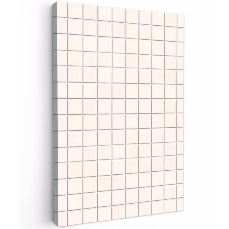 Patroon - Tegels - Wit Tuinposter op houten frame 2 cm dik klein 841 -3d