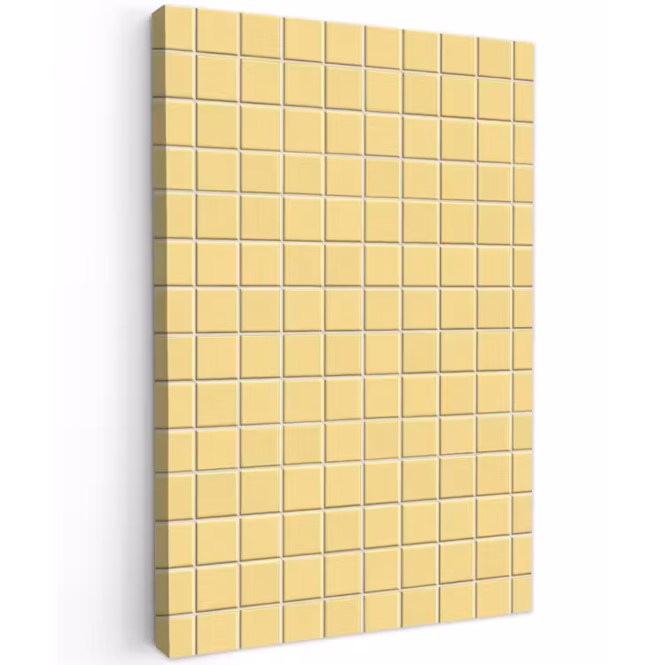 Patroon - Tegels - Geel Tuinposter op houten frame 2 cm dik klein 841 -3d