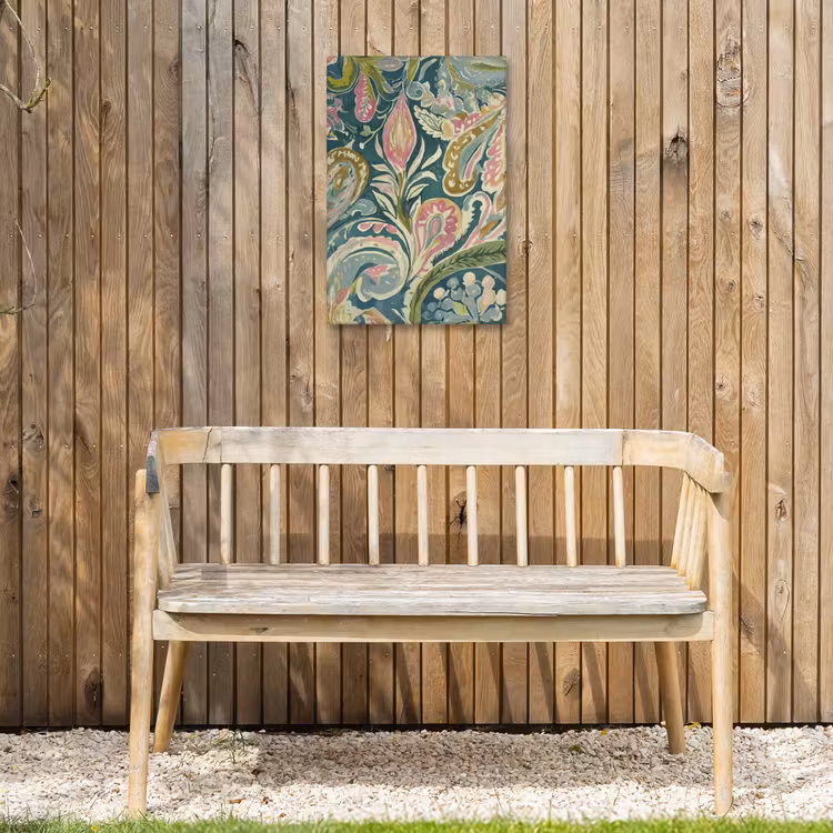 Patroon - Kleurrijk - Sierlijk - Groen Tuinposter op houten frame 2 cm dik klein -sfeer4