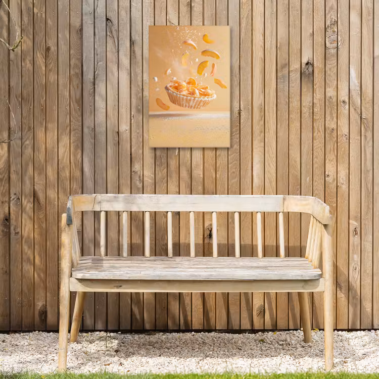 Peach - Eten - Taart - Oranje Tuinposter op houten frame 2 cm dik klein -sfeer4