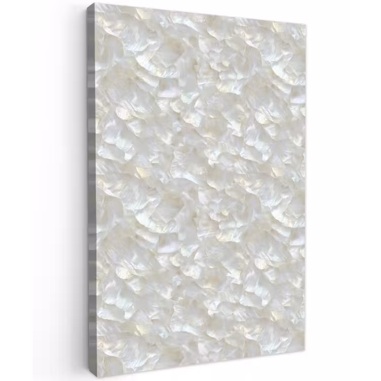 Parelmoerglans - Wit - Schelp Tuinposter op houten frame 2 cm dik klein 841 -3d
