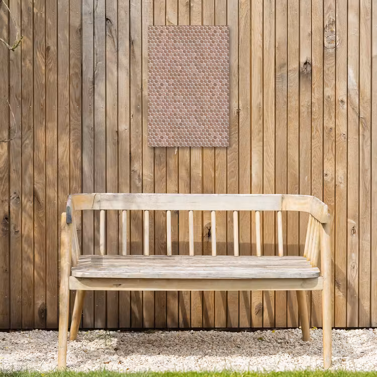 Penny - Mozaïek - Oudroze - Terracotta Tuinposter op houten frame 2 cm dik klein 841 -sfeer4