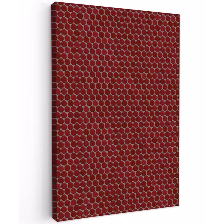 Penny - Mozaïek - Rond - Rood Tuinposter op houten frame 2 cm dik klein 841 -3d