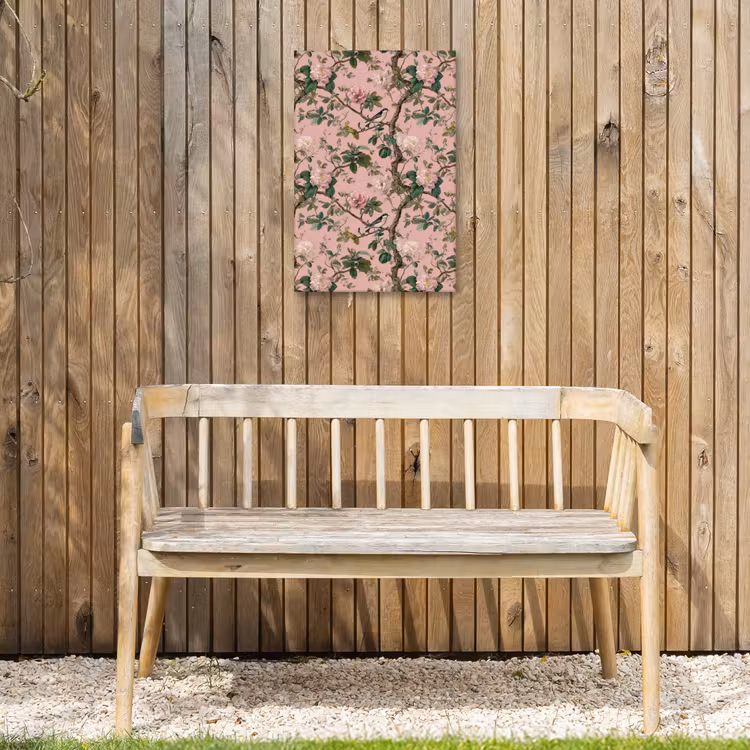 Pioenrozen - Botanisch - Vogel Tuinposter op houten frame 2 cm dik klein 841 -sfeer4