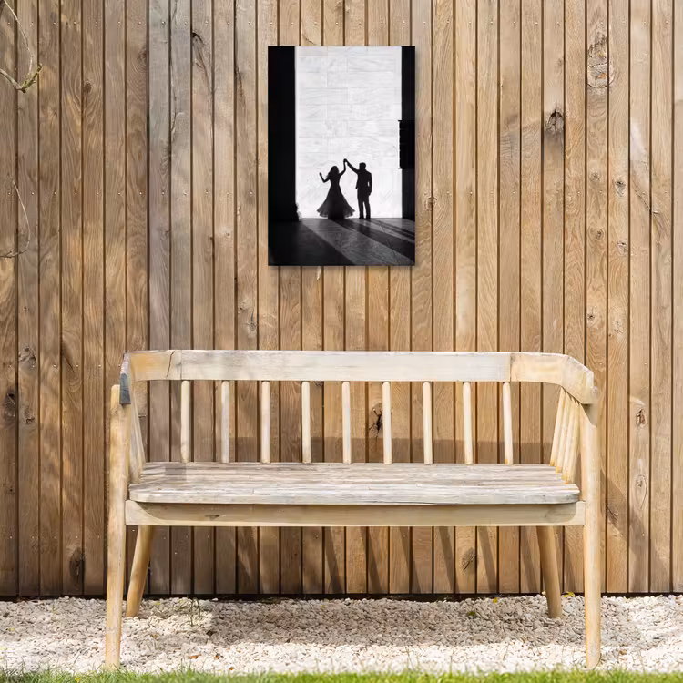 Mensen - Schaduw - Dans - Zwart-wit - Liefde Tuinposter op houten frame 2 cm dik klein -sfeer4