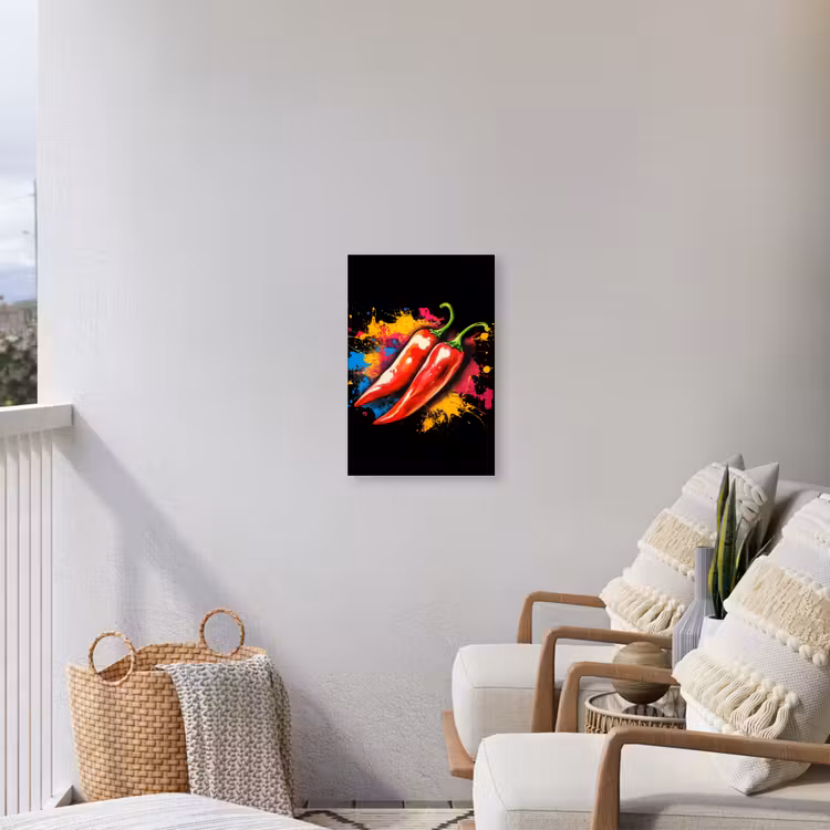 Peper - Graffiti - Verf - Abstract - Modern - Kleurrijk Tuinposter op houten frame 2 cm dik klein -sfeer1