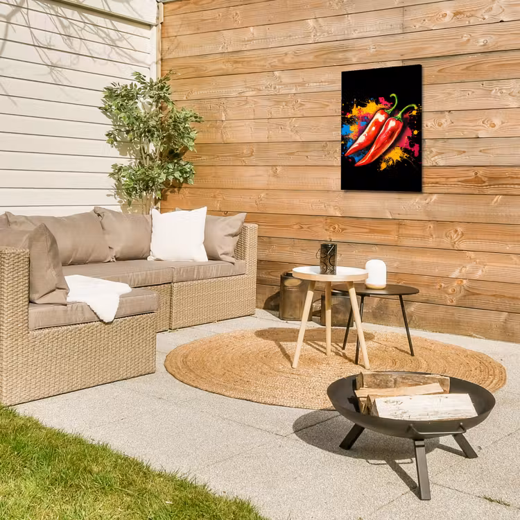Peper - Graffiti - Verf - Abstract - Modern - Kleurrijk Tuinposter op houten frame 2 cm dik klein -sfeer2