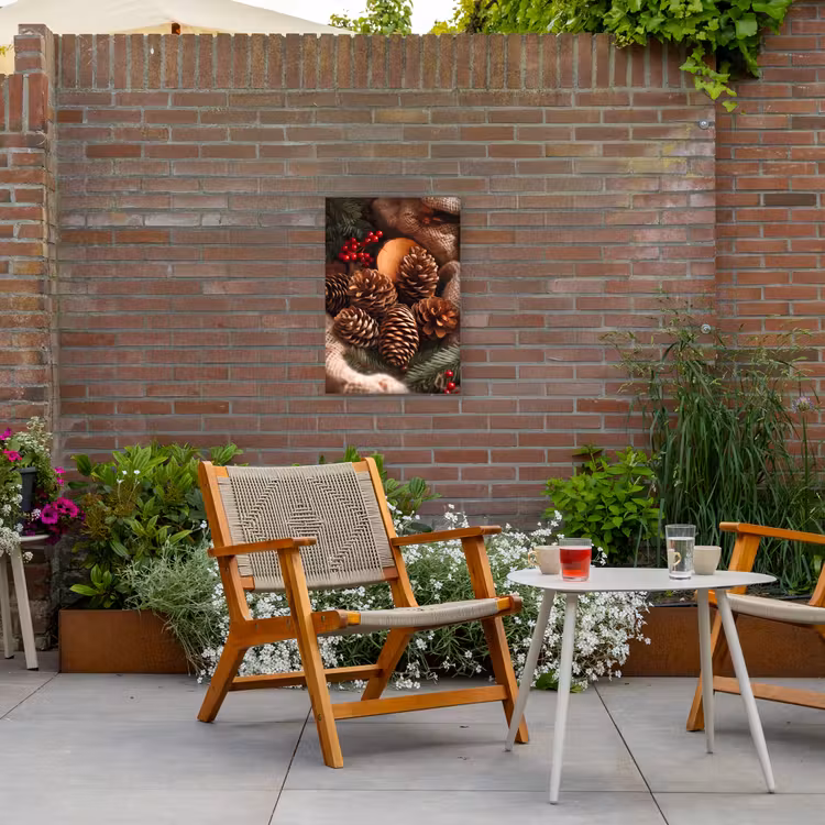 Dennenappels - Boom - Winter - Natuur - Bruin Tuinposter op houten frame 2 cm dik klein -sfeer3