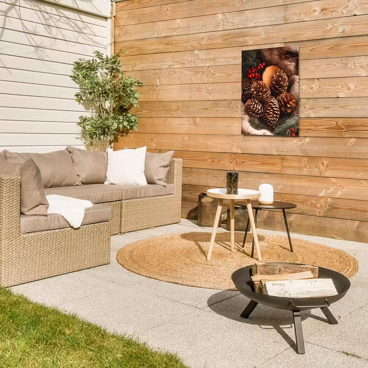 Dennenappels - Boom - Winter - Natuur - Bruin Tuinposter op houten frame 2 cm dik klein -sfeer2