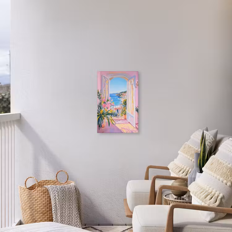 Roze - Buiten - Verf Tuinposter op houten frame 2 cm dik klein -sfeer1