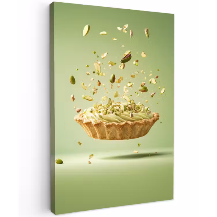 Pistache - Taart - Noten - Eten Tuinposter op houten frame 2 cm dik klein -3d