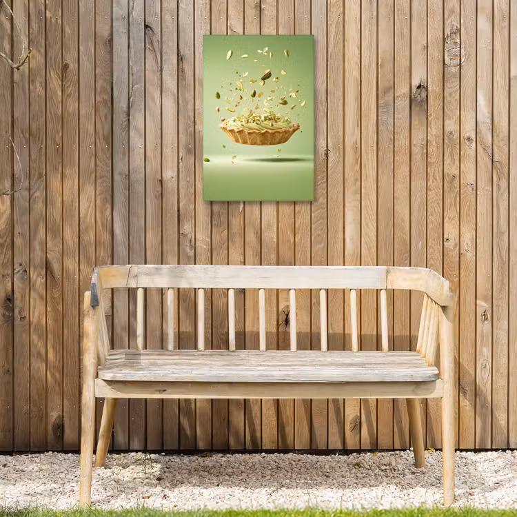Pistache - Taart - Noten - Eten Tuinposter op houten frame 2 cm dik klein -sfeer4