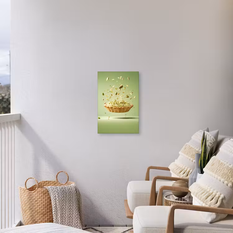Pistache - Taart - Noten - Eten Tuinposter op houten frame 2 cm dik klein -sfeer1
