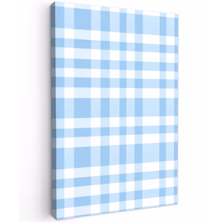 Ruit - Patroon - Blauw Tuinposter op houten frame 2 cm dik klein 841 -3d