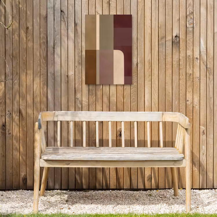 Vlakken - Abstract - Bordeaux - Lijnen Tuinposter op houten frame 2 cm dik klein -sfeer4