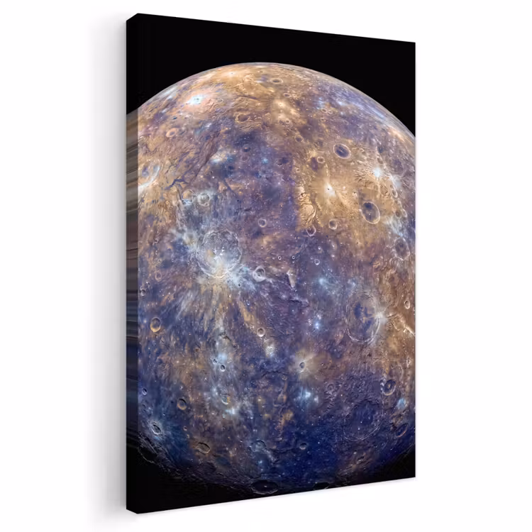 Outdoor Canvas Print - Planet - Craters - Space - Planeet - Kraters - Ruimte Tuinposter op houten frame 2 cm dik klein