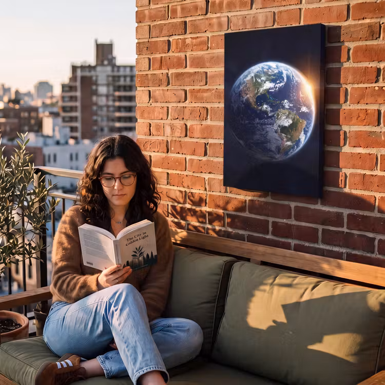 Outdoor Canvas Print - Planet - Space - Cosmos - Planeet - Ruimte - Kosmos Tuinposter op houten frame 2 cm dik klein