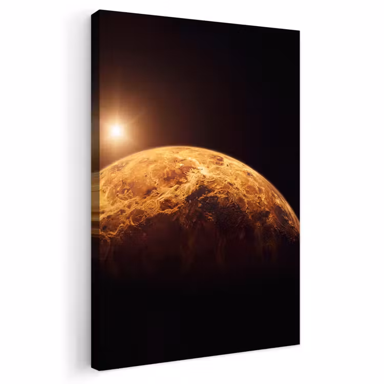 Outdoor Canvas Print - Planet - Space - Orange - Planeet - Ruimte - Oranje Tuinposter op houten frame 2 cm dik klein