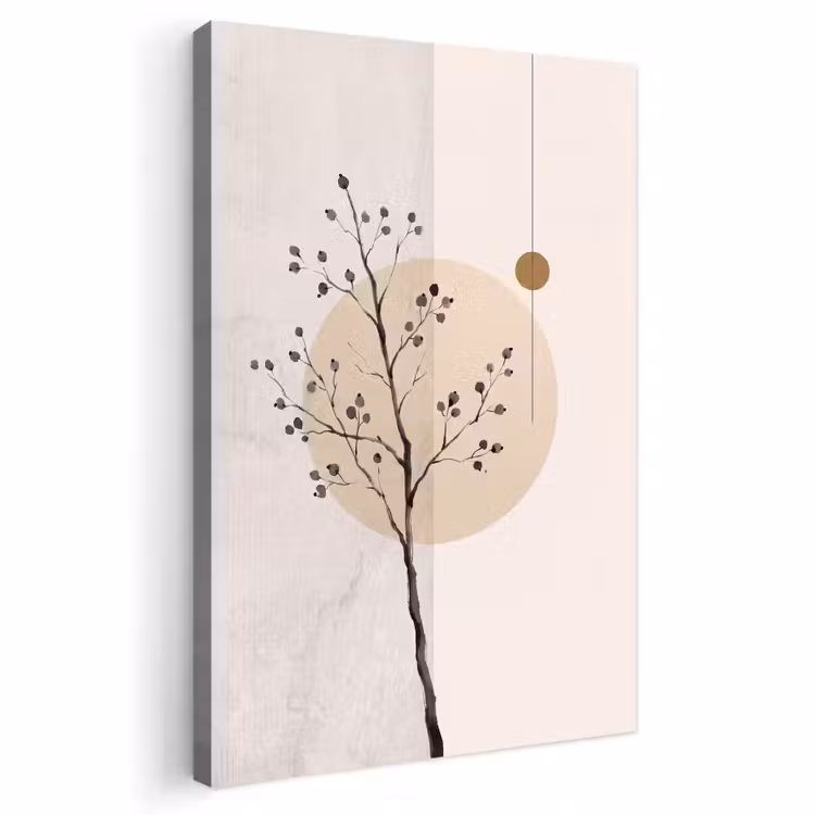 Outdoor Canvas Print - Plant - Abstract - Beige - Plant - Abstract - Beige Tuinposter op houten frame 2 cm dik klein